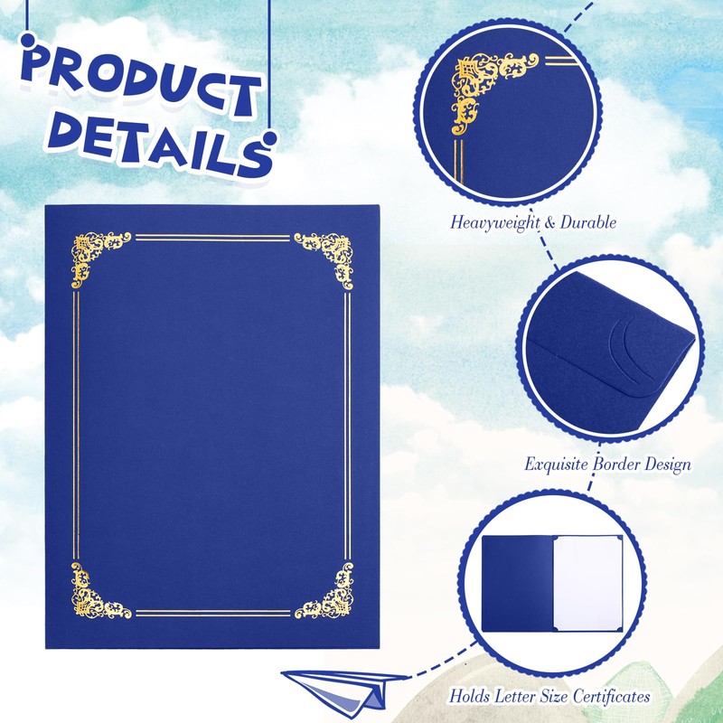 Fainne 120 Packs Certificate Holders, Diploma Cover Holders for 8.5x11