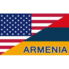Flag Mall USA USA Armenia Flag USA Armenia Friendship Flag Polyester Diagonal Design 3x5ft