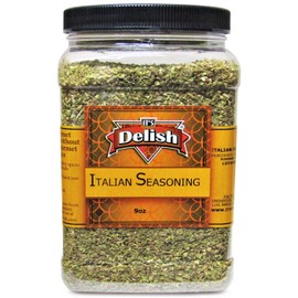 Gourmet Italian Seasoning By It's Delish – 9 OZ Jumbo Reusable Container Jar – All Natural Blend of Dried Herbs – Aromatic Italian Seasoning