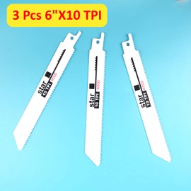 10 Pcs 6" 8" Reciprocating Saw Blade Set Wood Metal Sheet Pipe Blades Kit High-C Power Tool 6TPI 10TPI 18TPI 6" 8" Wood Metal