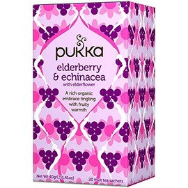 Pukka Organic Elderberry And Echinacea With Elderflower Tea Sachets Tea Bags 20ea