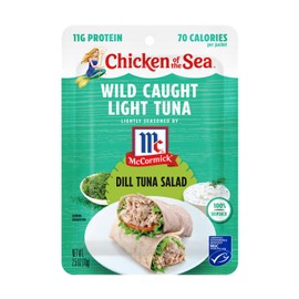 Chicken of the Sea Wild Caught Light Tuna, Dill Tuna Salad, 2.5 oz. Packet (Box of 6)