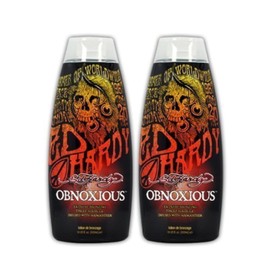 Lot 2 Ed Hardy Obnoxious Indoor Tanning Lotion Accelerator Bronzer Dark Tan Bed by Ed Hardy