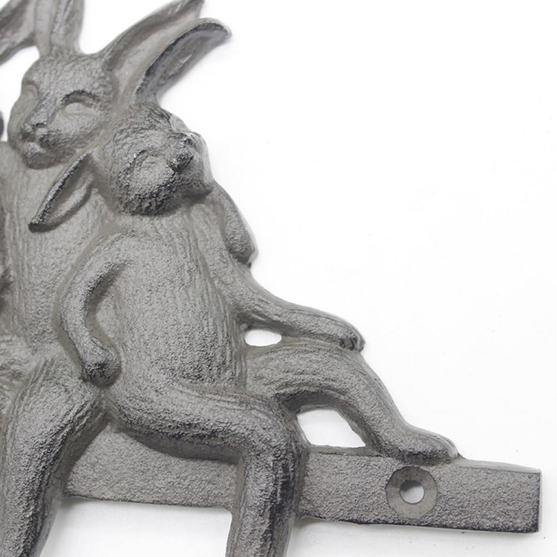 WINTENT Cast Iron Rabbit Wall Hook Rack (Rabbit-4)
