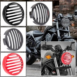 Lorababer Motorcycle Headlight Lamp Grill Guard Headlight Lamp Cover Protector Compatible with H-ONDA CMX Rebel 500 300 CMX300 CMX500 2017 2018 2019 2020 2021 2022 Front Light Grill Cover(Matte black)