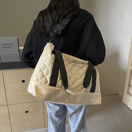 Bolsa de Viaje Mujer, Bolso de Gimnasio Separado Seco y Húmedo, Bolso de Viaje de un Hombro de Gran Capacidad Para Viajes, Natación, Yoga, Fitness(Beige)
