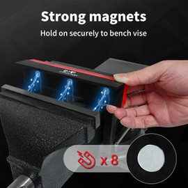 S&F STEAD & FAST 6" Soft Jaws for Bench Vise, 2-Pair Vise Jaw Pads, Strongly Magnetic Vice Pads for Clamping Woodworking Metal Plastic…