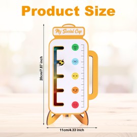 BOXOB Emotion Slider Desk Ornament, Interactive Mood Slider Chart Feelings Wheel Social Interaction Indicator, Emotional Discussion Tool Office School Home Desktop Decor Sign