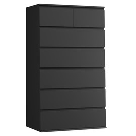 FOTOSOK 7 Drawer Dresser, Black Dresser Tall Dresser, 23.6W x 15.7D x 46.7H in Black Chest of Drawers with Large Storage Space for Home