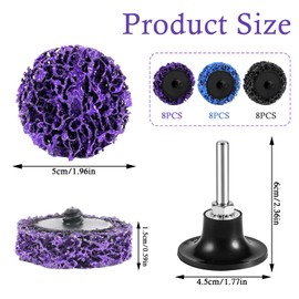 ZDNT Pack of 24 CSD Disc, 50 mm Coarse Cleaning Disc, CSD Disc Grinding Disc, Cleaning Disc Set, Sanding Discs for Angle Grinder, for Surface Processing, Metal, Stainless Steel (3 Colours)