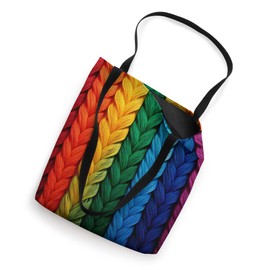 Rainbow Braided Knitted Yarn Tote Bag