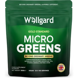Wellgard Micro Greens 300 Grams – Greens Powder, 57 Ingredients, 84 Scientifically Proven Health Benefits, Super Greens Powder