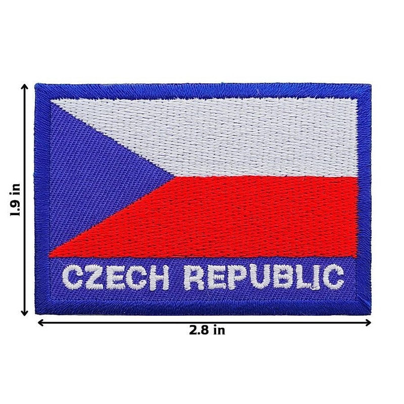 Graphic Dust Czech Republic Flag Embroidered Iron On Patch Applique