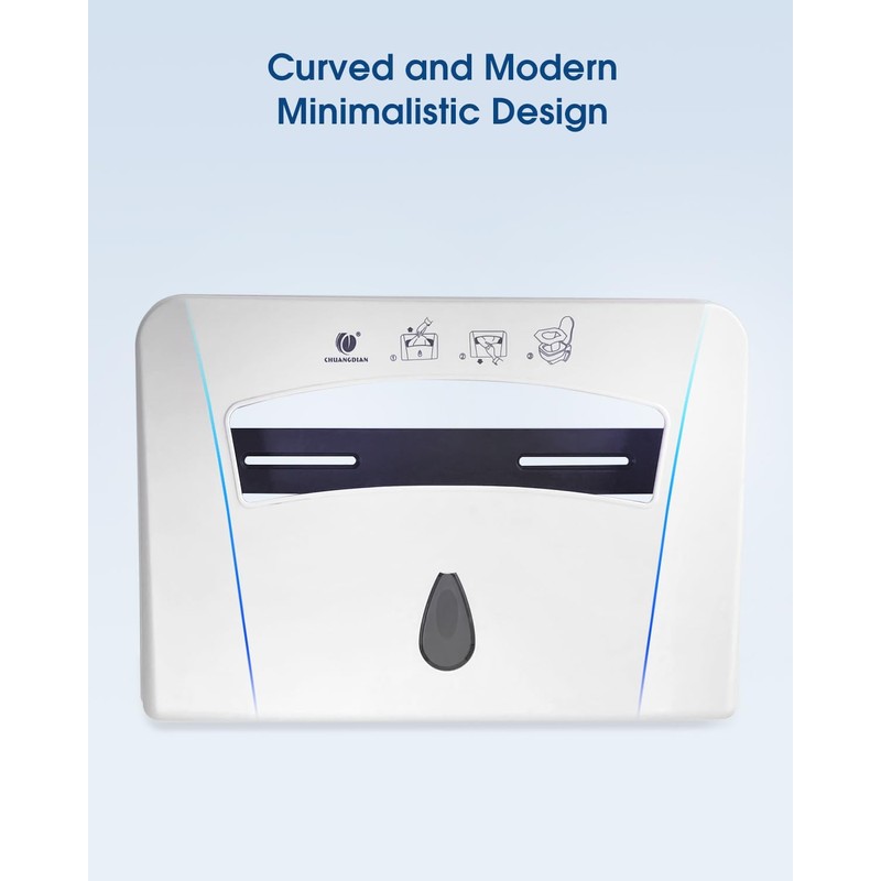 Toilet Seat Cover Dispenser (2-Pcs) Wall Mounted Compatible with Half-fold