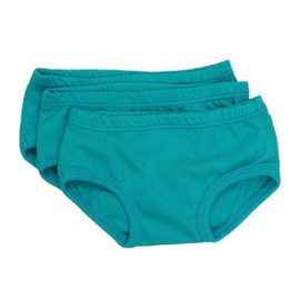 Tiny Undies ROOMIER Small Cotton Underwear, Unisex, for Babies and Toddlers, Elimination Communication or Potty Training - 3-pack (12 Months, Aqua Blue)