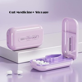 Dyroe Tablet Divider, Pill Cutter, Large and Small Tablets, Tablet Splitter Pill Divider with Tablet Storage Compartment, Pill Vitamin Tablets, Portable Bag, Pill Crusher, Black