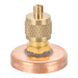 PATIKIL 1/4" SAE Service Access Valve, 1" ID Copper Pipe End Cap with Valve Core Remover for Vacuum System Refrigerator HVAC Refrigeration, 1 Pack