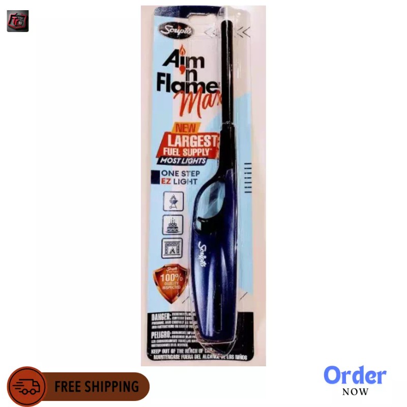 SCRIPTO Multi-Purpose Lighter BBQ, Camping Grill Fireplace Random Color 12-count