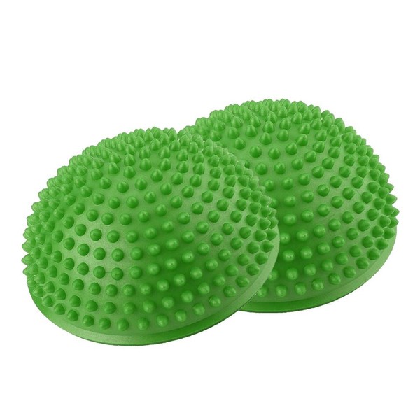 PVC Semi-Circular Durian Ball Inflatable Half Yoga Balls Massage Point Fitball Exercises Trainer Fitness Balance Ball(Green)