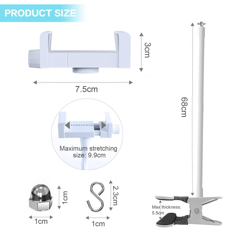 Baby Crib Mobile Arm, Flexible Changing Table Clamp, 68cm Gooseneck