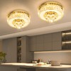 AFQEJG 11.8" Gold Modern Crystal Chandeliers for Dining Room LED