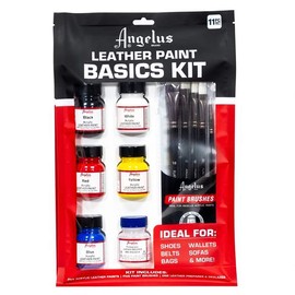 Angelus Leather Paint Starter Kit with Deglazer and Brush Set