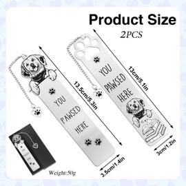 Golden Retriever Dog Bookmark Gift - Shejdgart 2PCS Funny Dog Bookmark for Golden Retriever Lovers Unique Pet Book Mark Birthday Gifts for Puppy Lovers Pet Owners Bookworm Women Friends Coworker