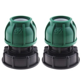 OTOTEC IBC-Adapter IBC-Tankadapter 2x IBC Tankdeckel Anschluss für den Garten Garten Rasen Gerade MDPE Rohrverbindung 32mm S60x6