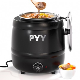 PYY Commercial Soup Kettle - 10.5QT/2.2GAL Soup Warmers with Lid, Countertop Electric Soup Pot,Detachable Stainless Steel Insert Pot for Parties Restaurant Buffet Big Family