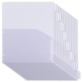 Framendino, 2 Sets Plastic Folder Dividers with Pockets for 3 Ring Binder Dividers Purple 8 Tabs Binder Dividers for Office