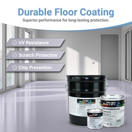 RUST BULLET DuraGrade Concrete - Light Grey - 1 Quart - High-Performance, Easy-To-Apply Concrete Paint for Garages, Basements, Porches & Patios, No Etching Needed