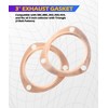 SCUARI 2PCS Exhaust Flange Gasket,Car Accessories Header Gasket,3 Inch Copper