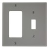 Leviton 80707-GY 2-Gang 1-Toggle 1-Decora/GFCI Device Combination Wallplate, Gray