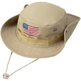 Wide Brim Boonie Hat, Men & Women Top Camo Bucket Hats for Safari Military Beach