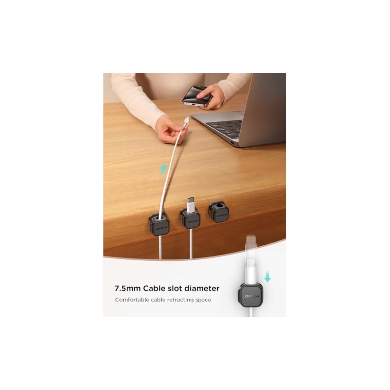 9 Pack Magnetic Cable Clips - Adjustable Cord Holders for