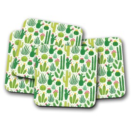 4 Set - Cactus Plants Coaster - Cacti Desert Mexico Fun Travel #15530