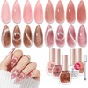 AZUREBEAUTY Cat Eye Nail Polish Set, 4 Colors Magnetic Nude