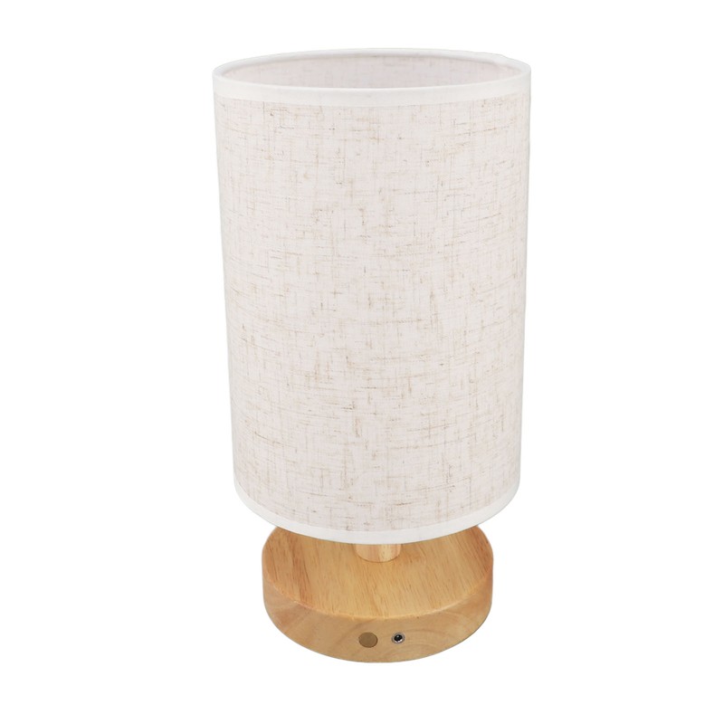 LED Bedside Lamp Touch Control Wood Nightstand Lamp Desk Cabinet