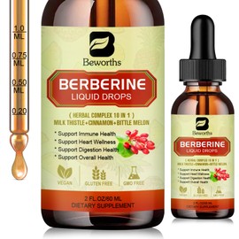 Berberine Supplement with Ceylon Cinnamon - Berberine Liquid Drops with Turmeric Curcumin, Ceylon Cinnamon, Bitter Melon, Berberine Phytosome for Digestion System, Immune Health Support -Vegetarian