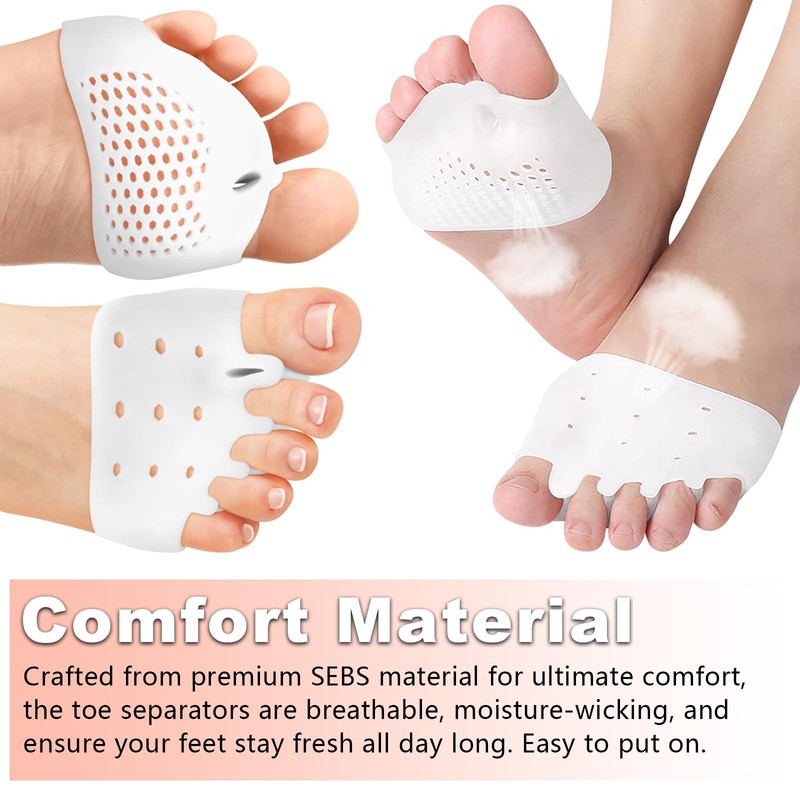 4 Pairs Silicone Toe Separators for Women & Men,Bunion Corrector
