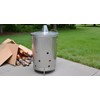 Plexon Metal Compost Bin Outdoor Burn Bin - Galvanized Trash
