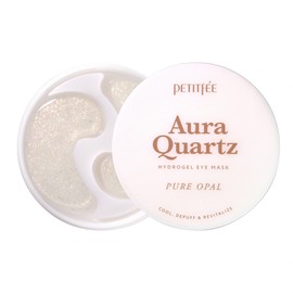 Petitfee Aura Quartz Eye Mask Pure Opal 40 pcs (20 pairs) - Rejuvenating Hydrogel Eye Patch for Puffy Eye Bags, Cooling, Depuffing, Under Eye Elasticity, Reduces Fine Lines for Firming Eye Area