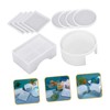 jojofuny 1 Set Coaster Molds for DIY Epoxy Resin Easy