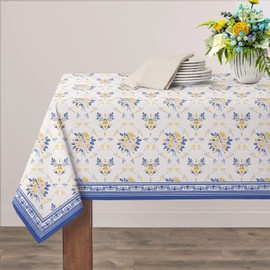 Bnejvif French Country Tablecloth, Floral Rectangle Tablecloth, Rectangle Tablecloth Waterproof Fabric Wrinkle Free Durable Paisley Tablecloth for Rectangle Tables 60 X 84, 60 X 102, 60 X 120 Inch