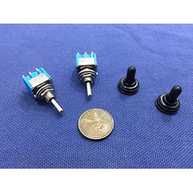 2x Waterproof Blue on Off on Momentary Mini Toggle Switch 1/4 3a 250v 6a 125v C8
