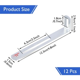 Pack of 12 Adjustable Angle Brackets 123 x 29 mm, Right Angle L Brackets, Metal Corner Brace, Right Angle Brackets, for Fixing Furniture, Thickness 1.5 mm