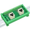 RJ45 8P8C DIN Rail Mount Ethernet Dual Female Terminal Connector