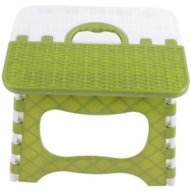 Kisangel Portable Folding Stool Compact Space-Saving Design Easy to Clean Durable Material Home Bathroom Living Room and Room Green Small