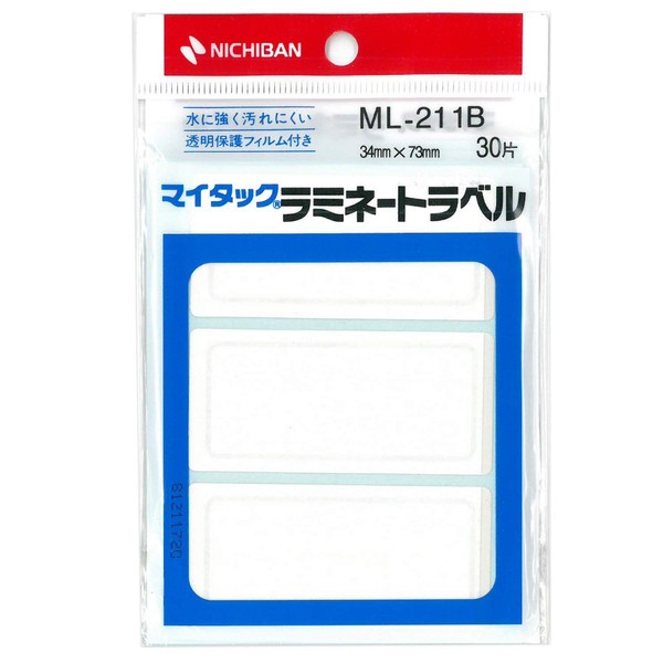 Nichiban ML-211B Laminated Label 1.3 x 2.9 inches (34 x