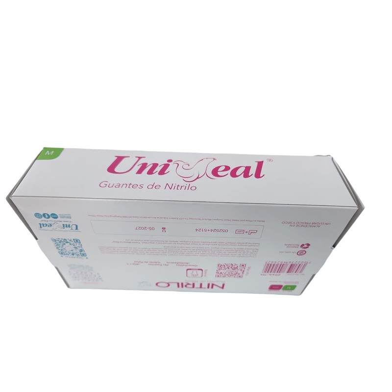 Guantes de Nitrilo Rosa, Talla Mediana, UniSeal